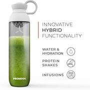 Promixx FORM Water Bottle - Premium Large Water Bottles for Hydration, Infusions and Supplements - Lifetime Durability, Leakproof Water Bottle BPA Free - 26oz / 760ml, Graphite Gray