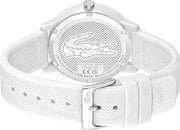 Lacoste 12.12 Men’s Quartz Watch – White Croco Hands, TR90 Case, Silicone Strap – Premium Sporty Fashion Timepiece