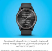 Garmin vívomove Trend Hybrid Smartwatch – Black, Stylish Analog & Smart Features