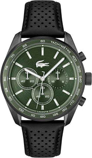 Lacoste Boston Men’s Chronograph Watch – 42mm Stainless Steel Case, Tachymeter Bezel, Quartz Movement, 5ATM Water Resistance, Modern Sporty Design