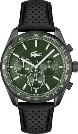 Lacoste Boston Men’s Chronograph Watch – 42mm Stainless Steel Case, Tachymeter Bezel, Quartz Movement, 5ATM Water Resistance, Modern Sporty Design