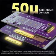 JEYI PCIe 5.0 4X to M.2 NVMe Adapter Card - Aluminum Heatsink for Gen5 SSDs, 128Gbps PCIe 5.0 X4/ X8/ X16 Slot