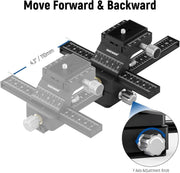 NEEWER 4-Way Macro Focusing Rail Slider with Quick Release Plate, 1/4”-20 Thread for Macro Photography and Close-Up Shooting, Compatible with Canon Nikon Fujifilm Sony DSLR Mirrorless Camera