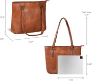 Genuine Leather Tote Bag for Women | Premium Shoulder Handbag with Zipper | Spacious Office, Travel & Everyday Purse