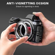 VILTROX E-Z Auto Focus Lens Mount Adapter Ring, for Sony E-Mount to Nikon Z-Mount Camera, Black