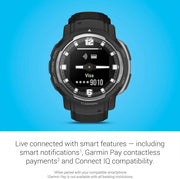 Garmin Instinct Crossover Rugged Hybrid Smartwatch – Analog & Digital Display, Black