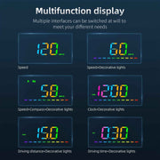 AZIJYV Heads Up Display for Cars, Color GPS Speedometer M23, HUD Display Car Windshield with Speed MPH, Compass Direction, Overspeed Alarm,Adaptive sensing light, USB Cable Plug & Play
