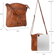 Leather Crossbody Bag For Women With Adjustable Sling Strap