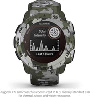 Garmin Instinct Solar Rugged Outdoor GPS Smartwatch – Solar Charging, Military Standard Durability, Sports Apps & Health Monitoring, Lichen Camo