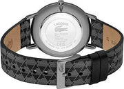 Lacoste Crocorigin Men’s Quartz Leather Watch – 2H Stainless Steel Case, Black Dial, 3 ATM Water Resistance, 41mm