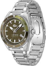 Lacoste Mainsail Men’s Automatic Watch – 43mm Stainless Steel Case, Sunray Dial, 5 ATM Water Resistance, Classic H-Link Bracelet