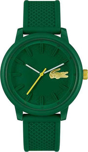 Lacoste L.12.12 Hero Men’s Quartz Watch – 48mm Dial, Green Silicone Strap – Water Resistant Sporty Premium Timepiece