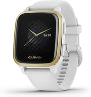 Garmin Venu Sq GPS Smartwatch – Bright Touchscreen, Up to 6 Days Battery Life, Light Gold & White