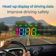 AZIJYV Heads Up Display for Cars, Color GPS Speedometer M23, HUD Display Car Windshield with Speed MPH, Compass Direction, Overspeed Alarm,Adaptive sensing light, USB Cable Plug & Play