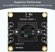 1080P USB2.0 UVC Camera, 130° Wide Angle Camera, Plug & Play for PC, Raspberry Pi, Jetson Nano and SBCs. Support Windows, Linux, Android and Mac OS.