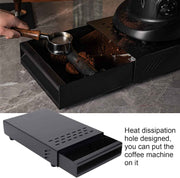 Coffee Knock Box Drawer, Stainless Steel Thickened Coffee Ground Knock Container Coffee Powder Box Knock Box with Non Slip Feet for Cafes Restaurant Home (Black)