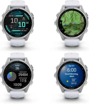 Garmin fēnix 8 Sapphire – 43mm AMOLED Premium Multisport GPS Smartwatch with LED Flashlight & Health Tracking (Silver/Whitestone Band)