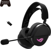 ASUS ROG Pelta Wireless Gaming Headset with Detachable Mic – Tri-Mode (BT, 2.4GHz, USB-C) 50mm Titanium-Plated Drivers, 70Hr Battery, Ergonomic, Lightweight, for PC, PS5, PS4, Switch, Mobile - Black