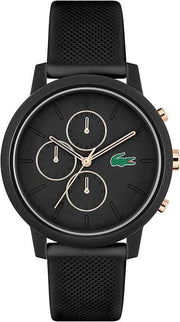 Lacoste 12.12 Men’s Chronograph Watch – Black Gold, TR90 Case, Silicone Strap, Quartz Movement – Premium Sporty Fashion Timepiece