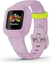 Garmin vívofit jr. 3 Kids Fitness Tracker – Swim-Friendly, 1-Year Battery, Interactive App, Lilac Floral