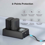 SmallRig Replacement Camera Battery Charger Set for NP-FZ100 A7 V, A7 IV, A7R V, A7S III, Double Slot Battery Charger for Sony A7R IV, A7R III, A7 III, A7C, FX3, FX30, A6600, A6700, ZV-E1, A1, A9