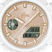 Lacoste LC33 Women’s Analog-Digital Watch – White, 40mm, Silicone Strap, 10ATM Water Resistance – Contemporary Sporty Premium Fashion Timepiece