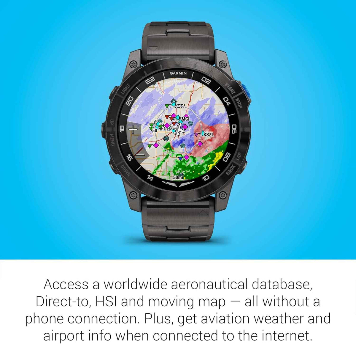 Garmin D2™ Mach 1 Pro Aviator Smartwatch with GPS Moving Map, Aviation ...