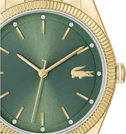 Lacoste Capucine Women’s 3H Quartz Watch – Crystal Accents, Stainless Steel Bracelet, Gold Plated Case, 3 ATM Water Resistant, 36mm