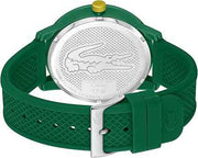 Lacoste L.12.12 Hero Men’s Quartz Watch – 48mm Dial, Green Silicone Strap – Water Resistant Sporty Premium Timepiece