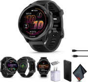 Garmin Forerunner 570 Running Smartwatch 47mm – GPS, WiFi, Heart Rate Monitor, Fitness & Health Tracking – Slate Gray Aluminum with Black Band Bundle