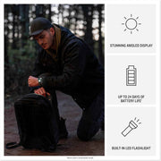 Garmin Instinct 3 Tactical Edition GPS Smartwatch – Rugged Outdoor AMOLED 50mm Display, Built-in GPS, Black (Bundle with Wall Charger & Cleaning Cloth)