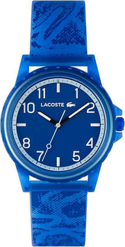 Lacoste Rider Teens 3H Quartz Watch – 36mm TR90 Case, Semi-Transparent Silicone Strap, Water Resistant 5ATM, Blue