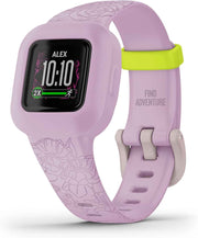 Garmin vívofit jr. 3 Kids Fitness Tracker – Swim-Friendly, 1-Year Battery, Interactive App, Lilac Floral
