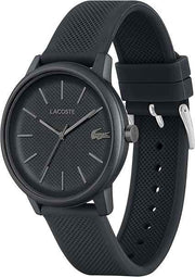 Lacoste 12.12 Move Men’s Quartz Watch – Aluminum Case, Silicone Strap, Petit Piqué Dial Texture – 43mm
