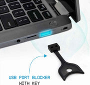 (10-Pack) USB-A Port Blockers - Key Lock USB Security to Help Prevent Data Theft - Removable Type-A Data Protection - Dust & Moisture Resistant Shield | Black