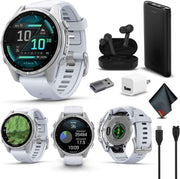 Garmin fēnix 8 Sapphire – 43mm AMOLED Premium Multisport GPS Smartwatch with LED Flashlight & Health Tracking (Silver/Whitestone Band)