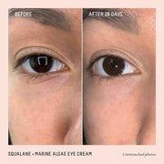 BIOSSANCE Squalane and Marine Algae Eye Cream - Anti-Aging Under Eye Cream for Fine Lines, Wrinkles, and Puffiness - Hydrating & Lifting Formula with Hyaluronic Acid and Paracress Extract - 0.5 Ounce