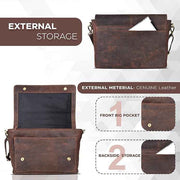 Leather Messenger Bag for Men and Women