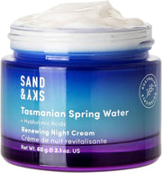 Sand & Sky Deep Hydration Night Cream – 3x Hyaluronic Acid & Tasmanian Spring Water, 2.1 oz