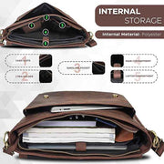 Leather Messenger Bag for Men and Women
