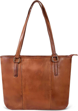Genuine Leather Tote Bag for Women | Premium Shoulder Handbag with Zipper | Spacious Office, Travel & Everyday Purse