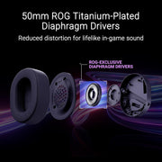 ASUS ROG Pelta Wireless Gaming Headset with Detachable Mic – Tri-Mode (BT, 2.4GHz, USB-C) 50mm Titanium-Plated Drivers, 70Hr Battery, Ergonomic, Lightweight, for PC, PS5, PS4, Switch, Mobile - Black