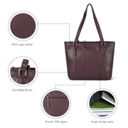 Genuine Leather Tote Bag for Women | Premium Shoulder Handbag with Zipper | Spacious Office, Travel & Everyday Purse