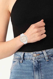 Lacoste 12.12 Women’s Multifunction Quartz Watch – Carnation Gold Dial, White Silicone Strap, Day-Date-24H Subdials, 36mm – Sporty Chic Timepiece