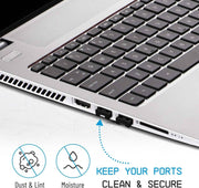 (10-Pack) USB-A Port Blockers - Key Lock USB Security to Help Prevent Data Theft - Removable Type-A Data Protection - Dust & Moisture Resistant Shield | Black