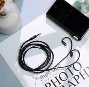 Linsoul Tripowin Zombur in Ear Monitor Cable, 4N High Purity OFC Oxygen Free Cable HiFi Wired IEM Cable, Cotton Yarn Outer Layer, 3.5mm Audio Jack for Musician Audiophile(with Mic, MMCX)