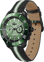 Lacoste Toronga Men’s Multifunction Watch – 44mm Stainless Steel Case, Nylon Strap, Dual Time Display