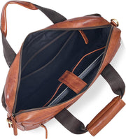 Leather Messenger Bag for Men and Women - Laptop Briefcase Bag For College, Office, Adjustable Shoulder Strap
