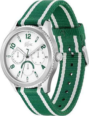 Lacoste Deuce Men’s Quartz Chronograph Watch – Eco-Friendly Stainless Steel & Recycled Ocean Waste Strap, 44mm