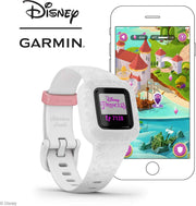 Garmin Vivofit Jr. 3 Kids Fitness Tracker – Disney Princess Edition, Swim-Friendly Smartwatch with 1-Year Battery Life, Sleep & Activity Tracking, Parental App Controls, Adjustable Band